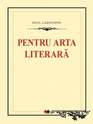 cover image of Pentru arta literara
